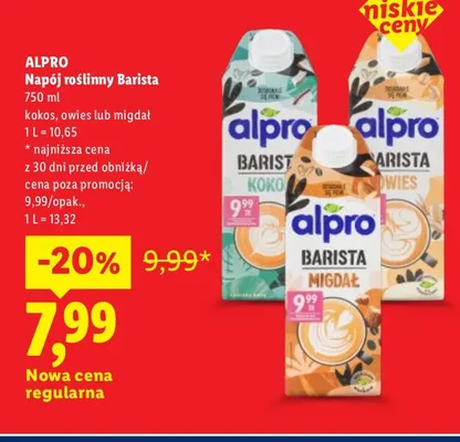 Napój roślinny Barista kokos Alpro promocja w Lidl