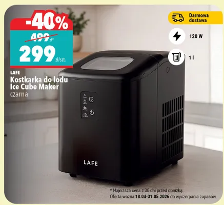 Kostkarka do lodu Ice Cube Maker Lafe czarna 120W promocja w Biedronka Home