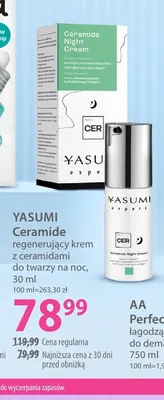 Regenerujący krem z ceramidami do twarzy na noc Ceramide Yasumi promocja w Hebe