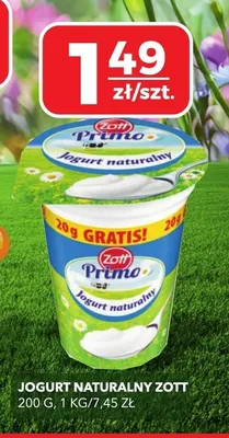 Jogurt naturalny Zott promocja w Top Market