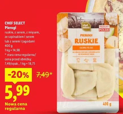 Pierogi z serem i jagodami Chef Select promocja w Lidl