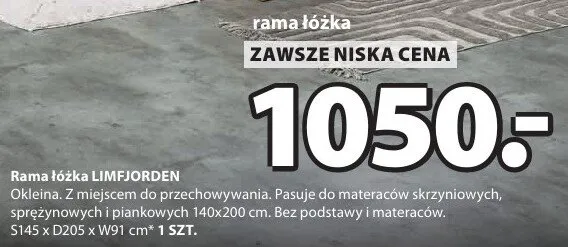 Rama łóżka Limfjorden okleina z miejscem do przechowywania promocja w Jysk