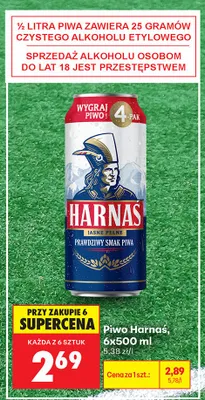 Piwo Harnaś Jasne Pełne 6-pak 500 ml promocja w Biedronka
