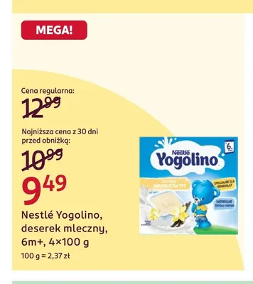 Deserek mleczny 6 m+ Nestlé Yogolino 4-pak promocja w Rossmann