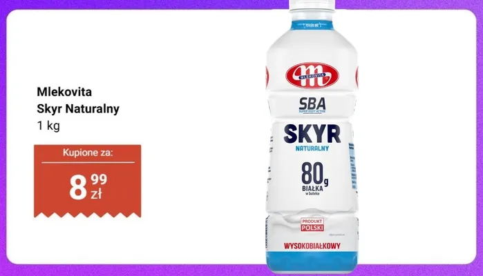 Skyr naturalny Mlekovita promocja w Dino