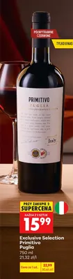 Wino czerwone Exclusive Selection Primitivo Puglia promocja w Biedronka