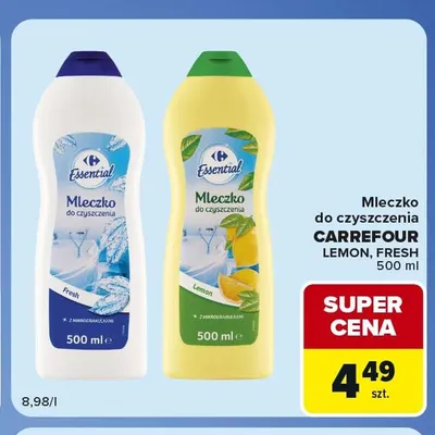 Mleczko do czyszczenia Carrefour Essential Fresh promocja w Carrefour Market