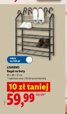 Regał na buty LIVARNO 69x88x27cm promocja w Lidl