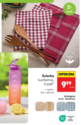 Ścierka kuchenna bawełna 100% 2-pak 60x40cm promocja w Biedronka
