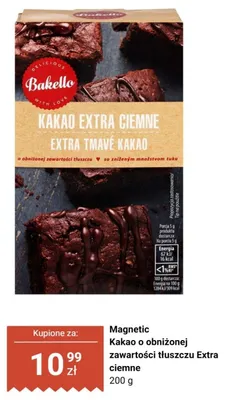 Kakao o obniżonej zawartości tłuszczu Extra ciemne Magnetic promocja w Biedronka