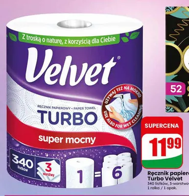 Ręcznik papierowy Velvet Turbo promocja w Dino