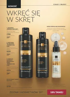 Zestaw szampon + odżywka do włosów + kuracja w sprayu Perfekcyjne Loki Avon promocja w AVON