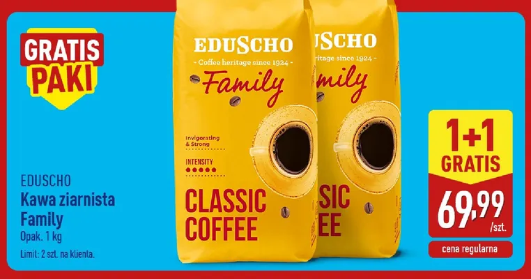Kawa ziarnista Family Eduscho promocja w Aldi