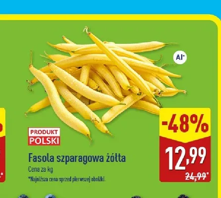 Fasola szparagowa żółta promocja w Aldi