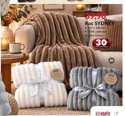 Koc SYDNEY 150x200 cm promocja w Salony Agata