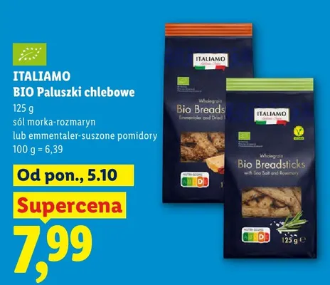 Paluszki chlebowe sól morska-rozmaryn Italiamo promocja w Lidl