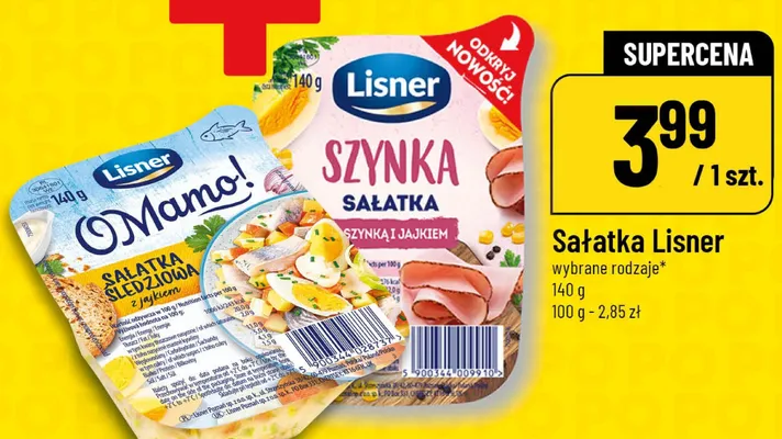 Sałatka z szynką i jajkiem Lisner promocja w POLOmarket