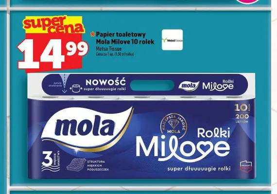Papier toaletowy Mola Milove promocja w TOPAZ