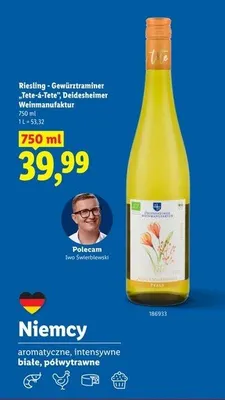 Wino białe Riesling - Gewürztraminer „Tete-á-Tete” Deidesheimer Weinmanufaktur promocja w Lidl