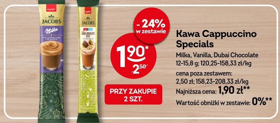 Kawa Cappuccino Specials Jacobs Dubai Chocolate promocja w Żabka