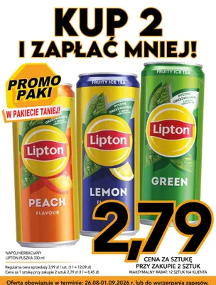 Napój herbaciany Lipton Ice Tea Green promocja w Kupiec