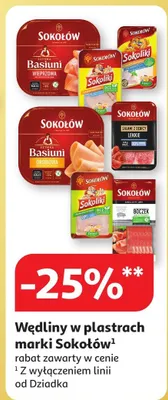 Wędliny w plastrach Sokołów promocja w Auchan