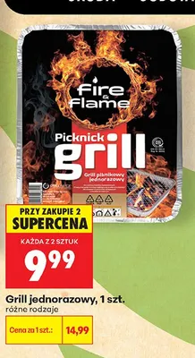 Grill jednorazowy Fire & Flame promocja w Biedronka
