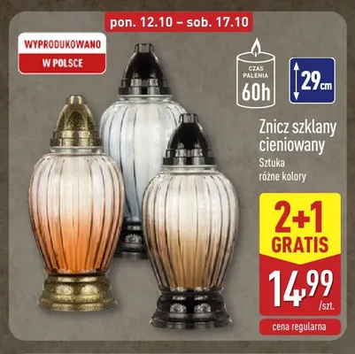 Znicz szklany cieniowany promocja w Aldi