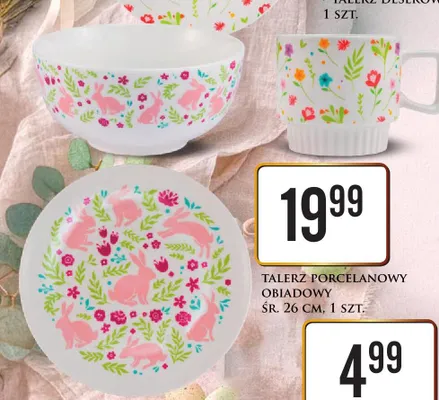 Talerz porcelanowy obiadowy promocja w Dino
