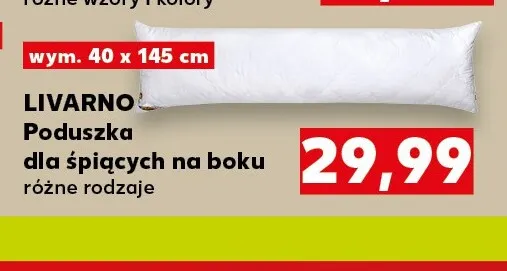 Poduszka dla śpiących na boku Livarno 40x145 cm promocja w Kaufland