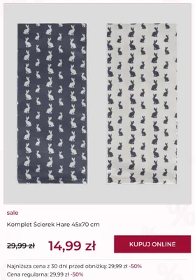 Komplet ścierek Hare home & you 45x70 cm promocja w home&you