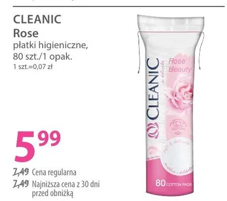 Płatki higieniczne Rose promocja w Hebe