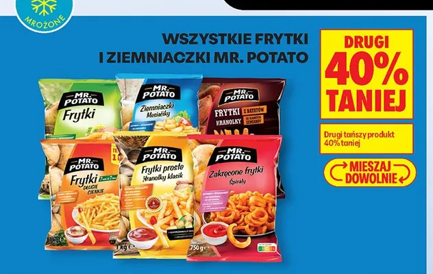 Frytki długie cienkie Mr. Potato promocja w Biedronka