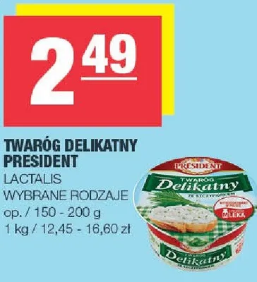 Twaróg delikatny President Lactalis wybrane rodzaje promocja w SPAR