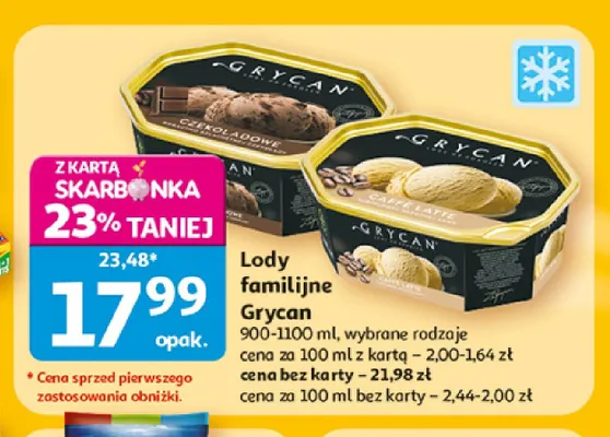 Lody familijne Grycan promocja w Auchan
