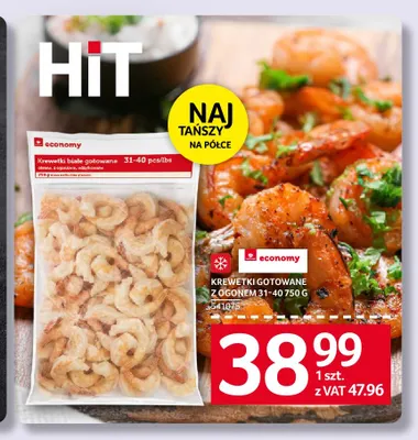Krewetki gotowane z ogonem Economy promocja w Selgros