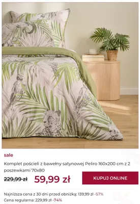Komplet pościeli z bawełny satynowej Peliro 160x200 cm z 2 poszewkami 70x80 home & you promocja w home&you
