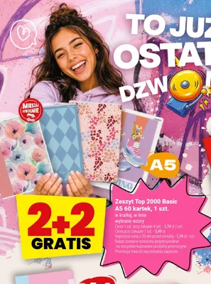 Zeszyt Top 2000 Basic A5 60 kartek w kratkę promocja w Twój Market