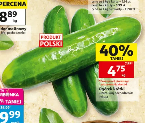 Ogórek krótki luzem polski promocja w Auchan