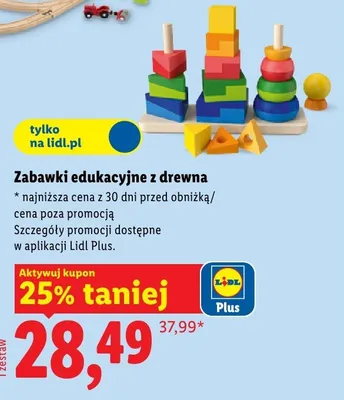Zabawki edukacyjne z drewna promocja w Lidl