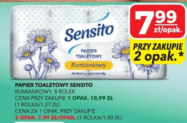 Papier toaletowy rumiankowy promocja w Top Market