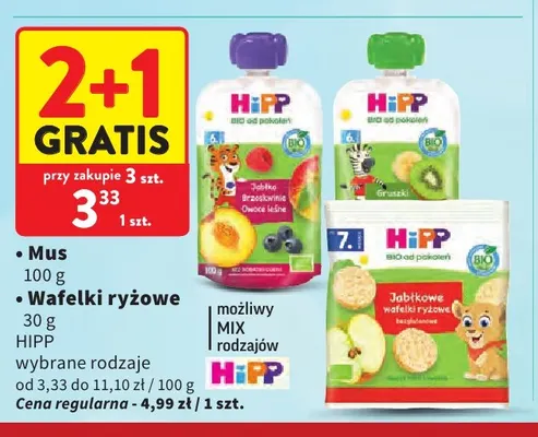 Wafelki ryżowe jabłkowe HiPP promocja w Intermarche