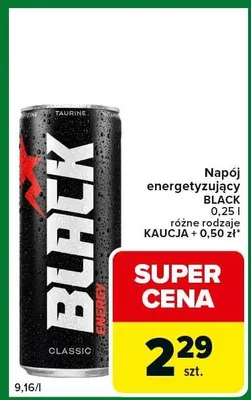 Napój energetyzujący Black promocja w Carrefour Express