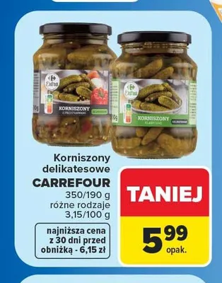 Korniszony delikatesowe Carrefour promocja w Carrefour
