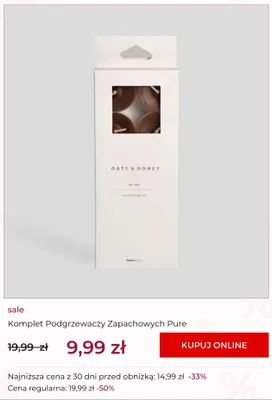 Komplet podgrzewaczy zapachowych Pure Oats & Honey home&you promocja w home&you