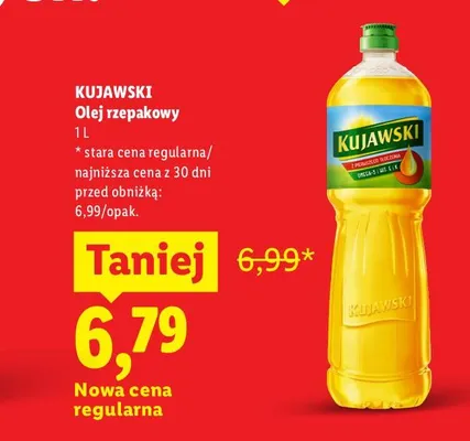 Olej rzepakowy Kujawski promocja w Lidl