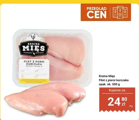 Filet z piersi kurczaka Kraina Mięs świeży klasa A promocja w Biedronka