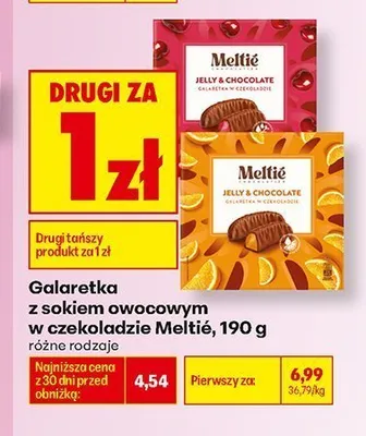 Galaretka z sokiem owocowym w czekoladzie Meltié promocja w Biedronka