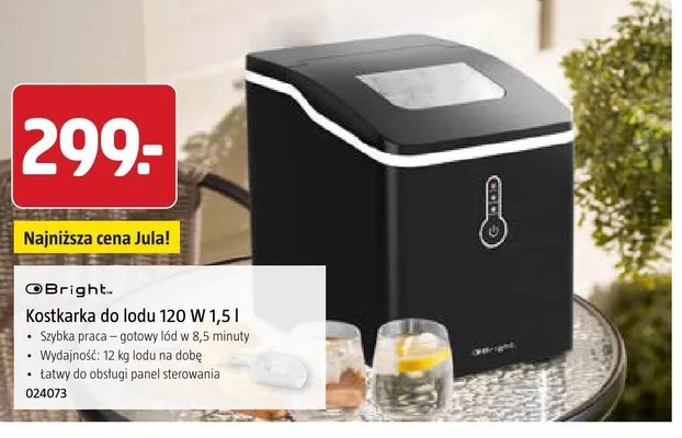 Kostkarka do lodu Bright 120W 1,5 l promocja w Jula