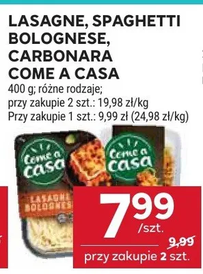 Lasagne, spaghetti bolognese, carbonara come a casa promocja w Stokrotka